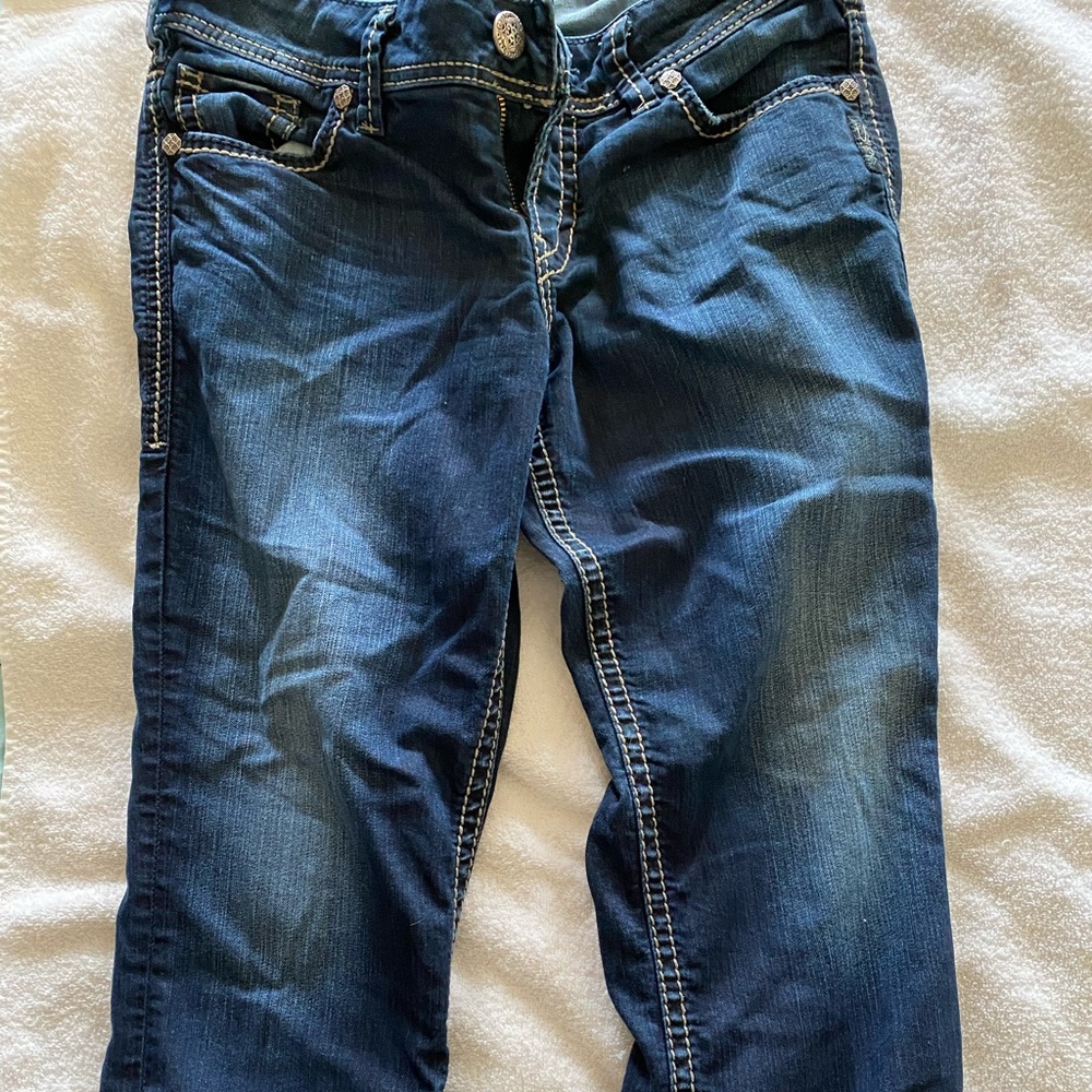 Silver Jean Capris
